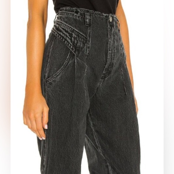 Retrofete Miriam pant jogger high waist denim onyx balloon fit distressed 28 - Picture 5 of 13
